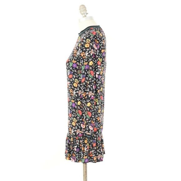 Zara Dark Floral Crew Neck Shift Dress - Picture 4 of 5